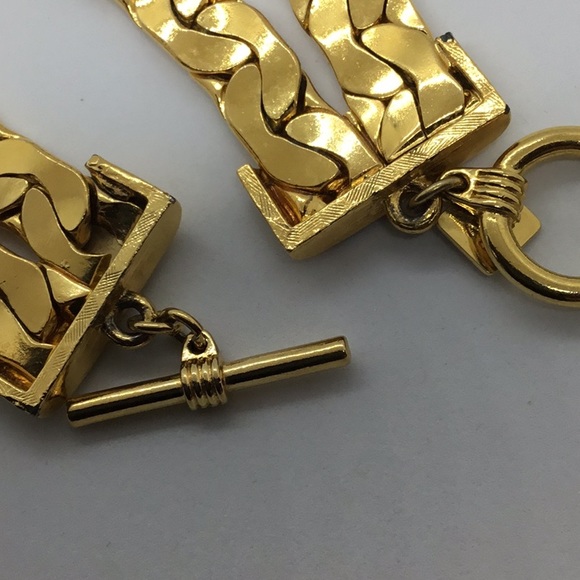 Anne Klein Couture Gold tone Double Strand Chain 1980’s Necklace - Picture 8 of 10